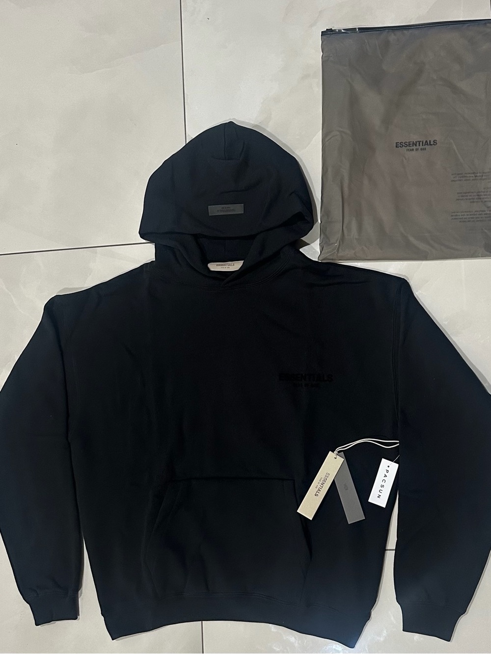 Essentials Men’s Black Pullover Hoodie